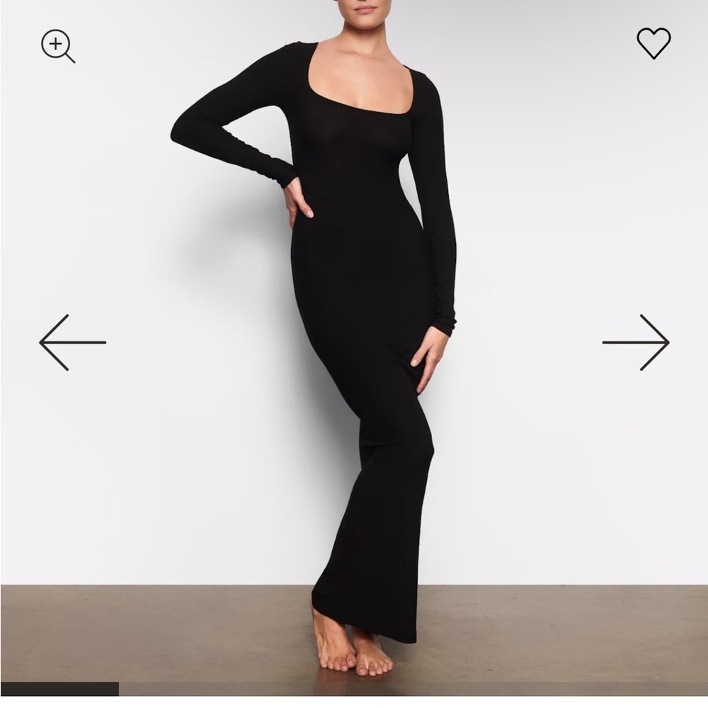 SKIMS Black Maxi Dress